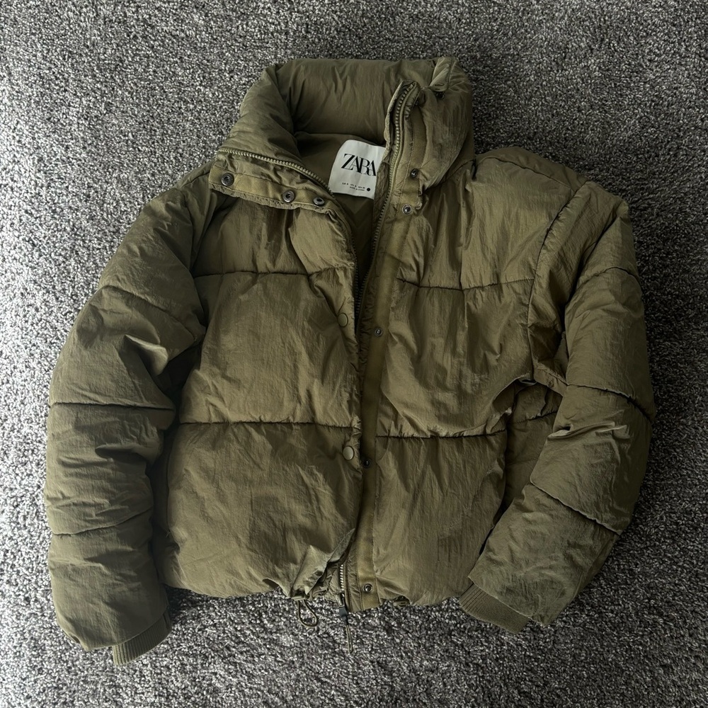 Zara Green Puffer Jacket